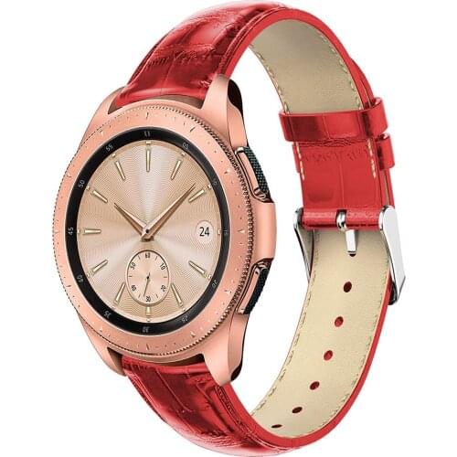 Genuine Leather Watchband for Samsung Galaxy Watch 42mm / Active 2 44mm 40mm Quick Release Band Sports Wrist Strap