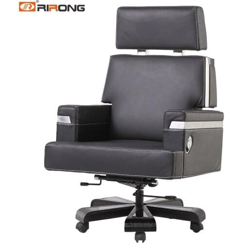 Luxury Black Leather BOSS Office Home Furniture Movable Office Chair Swivel Recliner Chairs Executive Chair For Fat Person