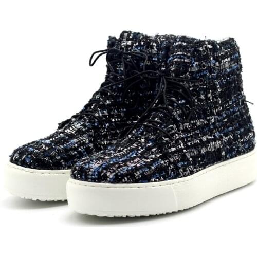 Autumn and winter Denim Fabric Ankle boots Handmade Men Boots increase Fashion boots for men