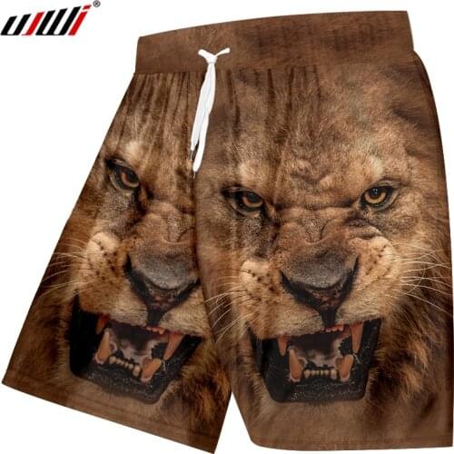 UJWI Hombre Short Jogger Fashion Sporting Beach Shorts 3D Printed Animal Tiger Funny Big Size 5Xl Clothes Men Summer Boardshorts