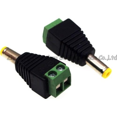 Male 5.5 x 2.1mm DC Power 12V Jack Connector Plug for CCTV surveillance camera,security camera,AV monitor tuning fork plug