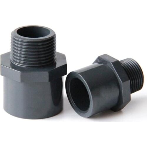 20mm 25mm 32mm 40mm 50mm ID x 1/2" 3/4" 1" 1-1/4" 1-1/2" BSP Male Thread UPVC Tube Joint Pipe Fitting Water Connector
