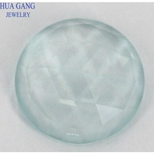 Round Shape Light Green Rose Cut Glass Beads Stones Flat Bottom Loose Glass Gems 8mm Wholesale Beads For Jewelry Making