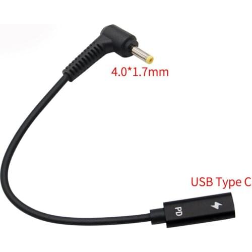 USB 3.1 Type C USB Female to DC 4.0*1.7 Male Power Charger Adapter Connector Adaptor for Lenovo Asus BenQ PD Notebook