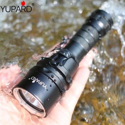 YUPARD Diving diver Waterproof underwear XM-L2 LED T6 Flashlight Torch Light lamp 1x18650 rechargeable battery camping