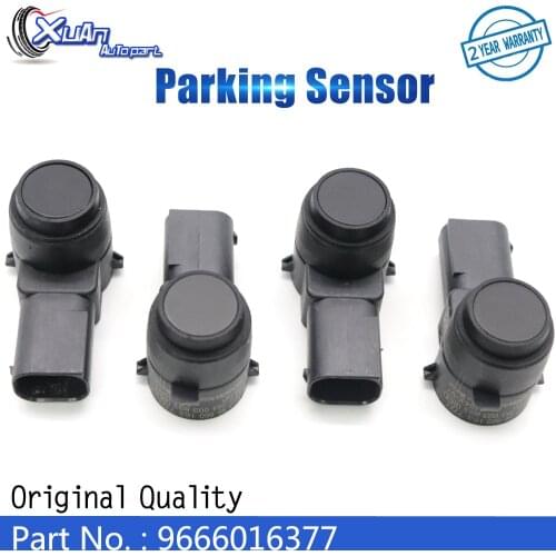 XUAN 4pcs Black PDC Parking Sensor Bumper Reverse Assist 9666016377 For Citroen Peugeot C4 C5 C6 307 308 407 2000-2014