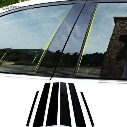 Mirror reflection panel B+C column window Trim pillar trim anti mirror sticker PC post cover For Toyota RAV4 2014-2017 C858