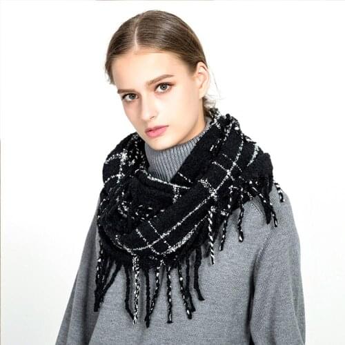 Febelle Winter Women Scarf Cashmere Knitted Snood Scarf Warm Sarf Infinity Scarves Neck Circle Ring Scarf for Girls