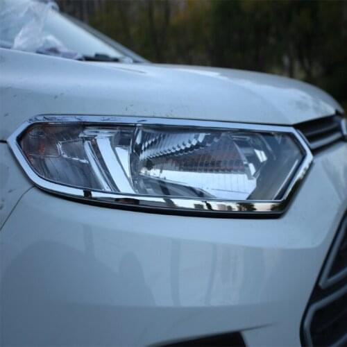 Foal Burning ABS Chrome Car headlight decorative frame sticker Headlight frame for Ford Ecosport 2012 - 2016 Accessories