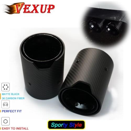 Top Quality 1PCS Automotive Car Matte Black Carbon Fiber Exhaust Trim Exhaust Pipe Muffler Tip For BMW M Series