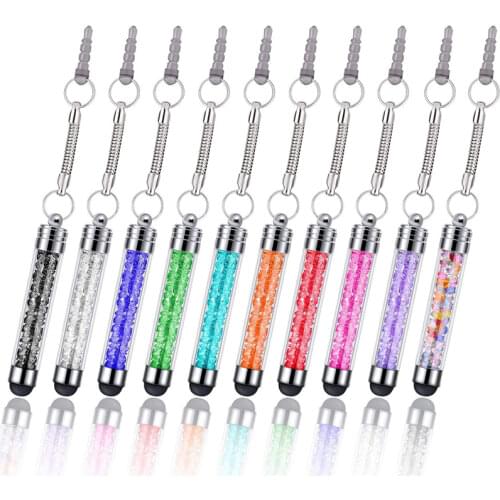 10pcs/Pack Luxury Crystal Universal Touch Screen Pen For Iphone ,Tablet PC ,Laptop Universal Stylus Pen Free Shipping +Zip Bag