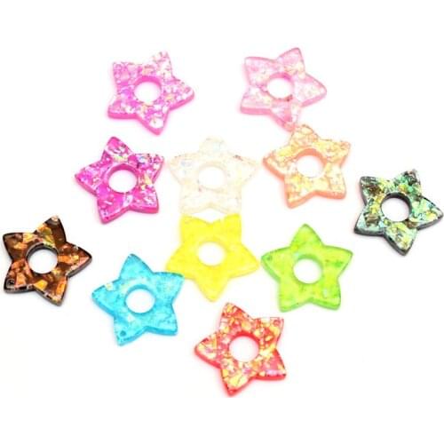 20x20mm Resin Mixed Transparent Pentagram Style Decoration Crafts Flatback Cabochon Embellishments Scrapbooking DIY Accessories