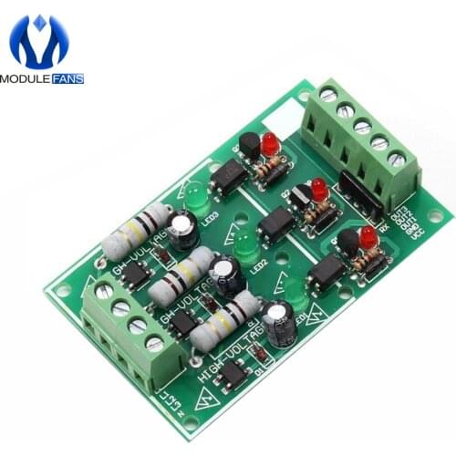 3CH 3 Channel AC 220V Optocoupler Isolation Board Module Isolated Board Testing Module No PCB Holder AC Detection