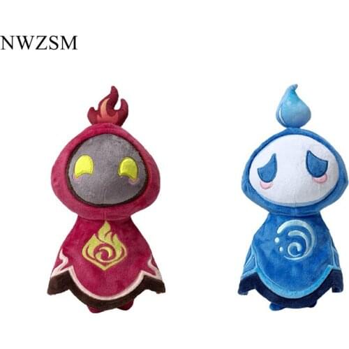 30cm Game Genshin Impact Plush Toy Cartoon Abyss Mage Plush Figure Fire Attribute Water Properties Plush Doll Gift Toys for Fans
