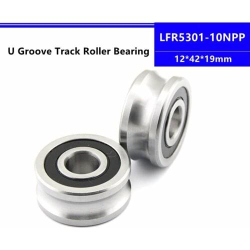 4pcs/10pcs LFR5301-10NPP 12*42*19mm LFR5301-10 U groove pulley track guide roller bearing 12x42x19mm 10mm shaft