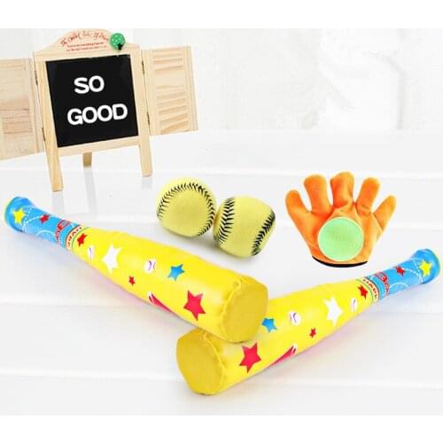 5PCS Kids Baseball Sports Toys for Boys Baseball Game Bat Glove Set Soft Plush Stuffed Toys for Children Xmas Gifts Outdoor