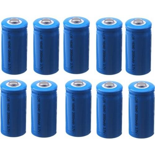 2/4/6/8/10Pcs 16340 Battery 3.7V 2000mAh Lithium Rechargeable Battery For CR123A CR17345 K123A VL123A DL123A 5018LC