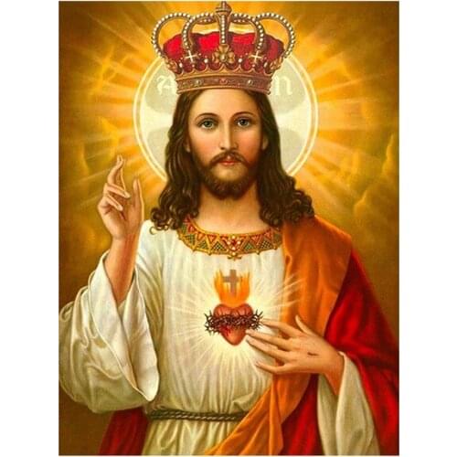 ARMYQZChrist Diamond Painting Religious Portrait Round Diamond Square Diamond Novice Diy Mosaic Embroidery 5D Cross Stitch Home