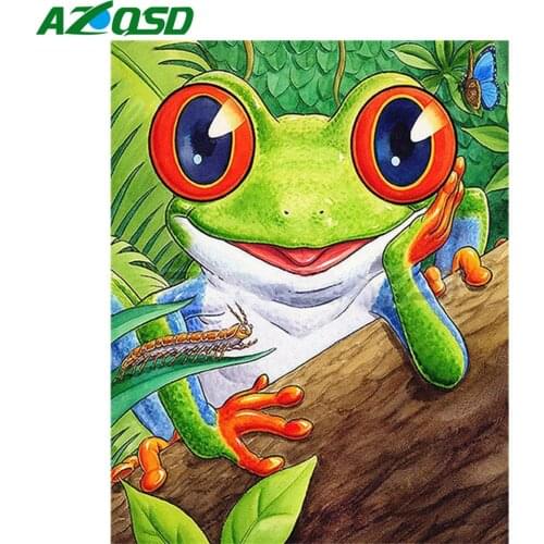 AZQSD Diamond Painting Full Square Frog Embroidery Animal Mosaic Picture Of Rhinestones Home Decor 5d Handicrafts Wall Art Gift