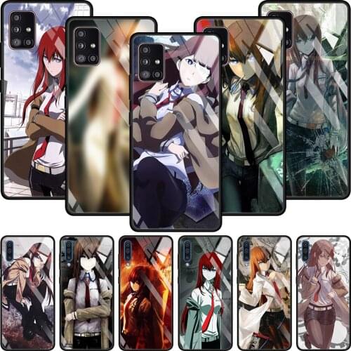 Tempered Glass Phone Caso For Samsung Galaxy A51 A71 A21s A31 A72 A52 A41 A01 A91 A11 Cellphone Fundas Steins Gate