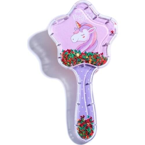 Pattern Unicorn Mermaid Cat Star Sequins Comb Massage Children Comb Cute Girl Comb Carry Long Hair Mm Anti-knot Comb Hair Brush