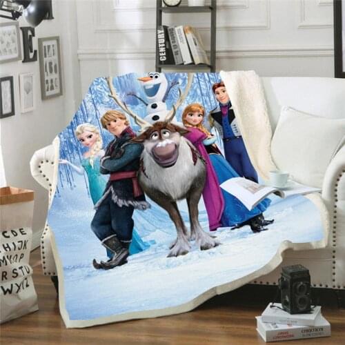 Disney Anna Elsa Blanket Princess Kids blanket Couch Quilt Cover Travel Bedding Velvet Plush Throw Fleece Blanket Bedspread
