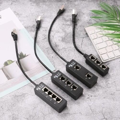 Ethernet Adapter Lan Cable Extender Splitter For Internet Connection RJ45 Splitter Coupler Contact Modular Plug