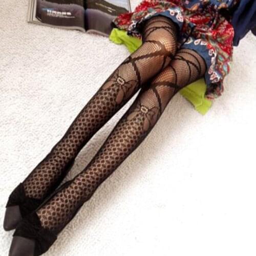 Hot Sale Brand New 5Patterns Shaped Fishnet Sexy Black Lace Tights Pantyhose Gifts Women Accessory High Quality Free Shipping