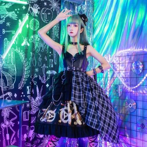 Gothic Lolita JSK Dress Black Halloween Lolita Full Set With Choker and Hat