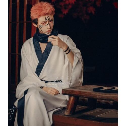 Anime Jujutsu Kaisen Ryomen Sukuna Cosplay Costume Adult Men Women Outfits Kimono Hanfu Two Toe Socks Halloween Party Costumes