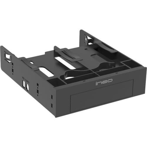 Ineo Tool-Free 5.25 inch HDD Mounting Adapter Bracket For 2 x 2.5 inch Hard Drive SSD and 1 x 3.5 HDD to 5.25 Converter[3544]