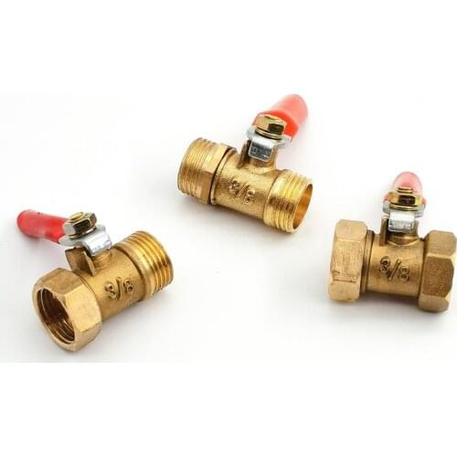 Brass Water Oil Air Gas Fuel Line Shutoff Ball Valve Pipe Fittings Pneumatic Connector Controller Handle 6-12MM Hose Barb Inline
