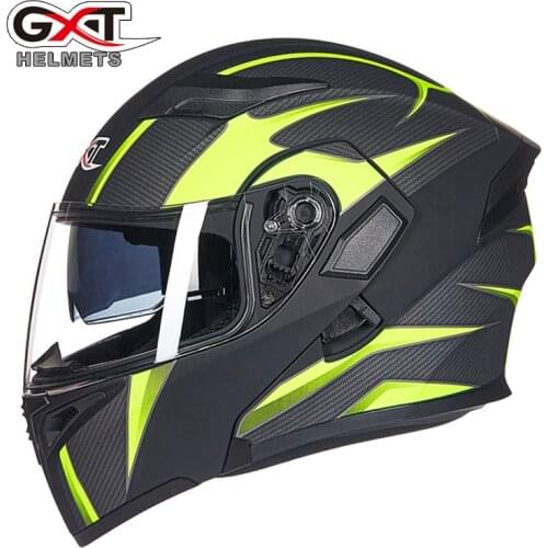 GXT Modular Flip Motocross Motorcycle Helmet DOT Approved Safety Cool Racing Dual Lens Helmet Interior Visor Casco Moto Helm