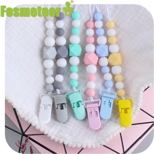 Fosmeteor Silicone Tortoise Beads Set Pacifier Chain Newborn Silicone Teether Food Grade BPA Free Accessories Pacifier Nipple