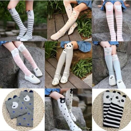 3 To 12 Year girl knee-high socks cartoon owl dog print children heaps socks half cylinder boy socks kids knee above cotton sock