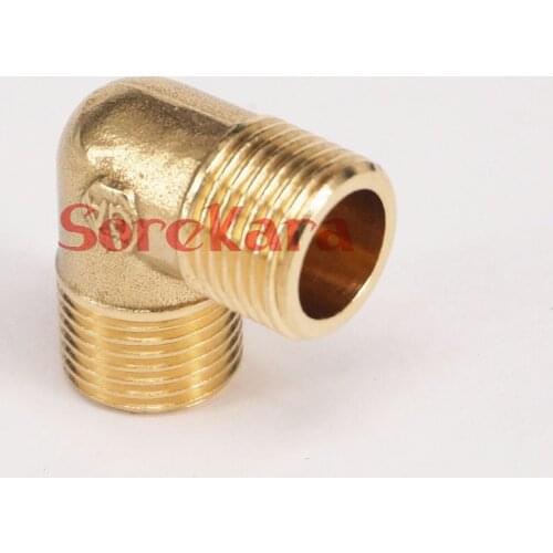 LOT 2 Brass ELbow Pipe fitting Connector Coupler 90 Deg 1/2" BSP male to 1/2" BSP male Thread for water fuel