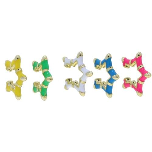 Star shaped ear cuff earring gold color Neon enamel fashion women jewelry