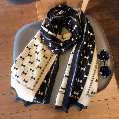 NEW fashion cashmere women butterfly scarf winter warm shawl and wrap bandana pashmina long tassel female foulard thick blanket