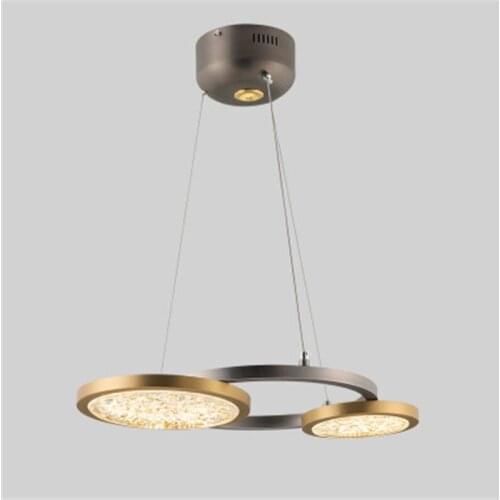 Nordic Postmodern Restaurant Crystal Pendant Lamp Creative Double Ring Design Dinner Parlor Bedroom Study Lamp Fxitures