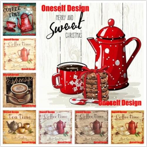 USA 5d diamond embroidery full set coffee diy diamond painting coffee time 5d diamond mosaic sale tea time rhinestone pictures