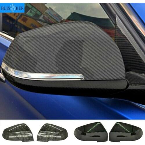 Carbon Fiber Style Car Side Mirror Cover Rearview Mirrors Trim For BMW 5 6 7 Series F01 F02 F06 F12 F10 F18 2014 2015 2016