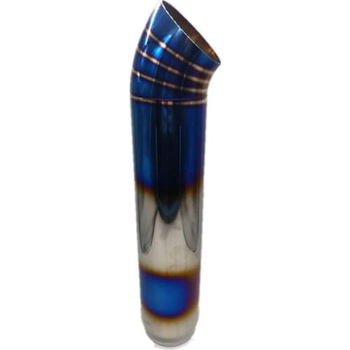 Automobile and motorcycle exhaust pipe muffler tailpipe general stainless steel 304 63 turn 76mm baking blue muffler tailpipe