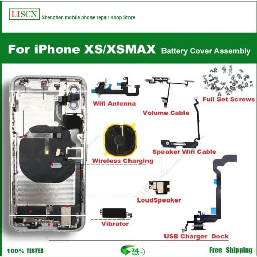 IPhone XS battery back cover, chassis middle frame, SIM card tray, side key components, installation soft cable shell+gifts