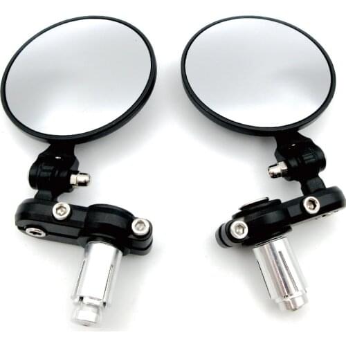 Universal Motorcycle Rear View Mirrors Round 7/8" Handle Bar End Foldable Motorbike Side Mirror For Suzuki Honda Yamaha Kawasaki