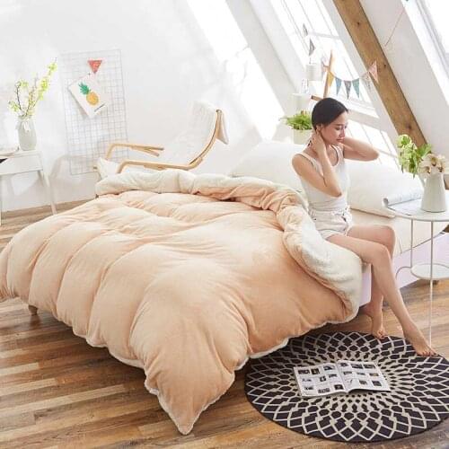 Winter Thick Fleece Home Bedding Blanket Soft Duvet Cover Warm Quilt Textile