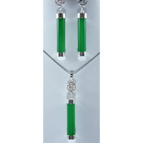 2 choices wholesale fancy green/purple Natural Stone dangle earrings and pendant fashion jewelry