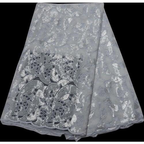 5yards/pc) High quality African wedding lace shining sequins embroidered organza lace fabric for party dress OP117