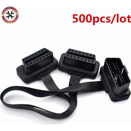 500pcs/lot ODB OBD2 Cable 16 Pin 1 Male To 16 Pin 2 Female OBD II Connector OBD2 1-2 Extension Diagnostic Cable High Qaulity