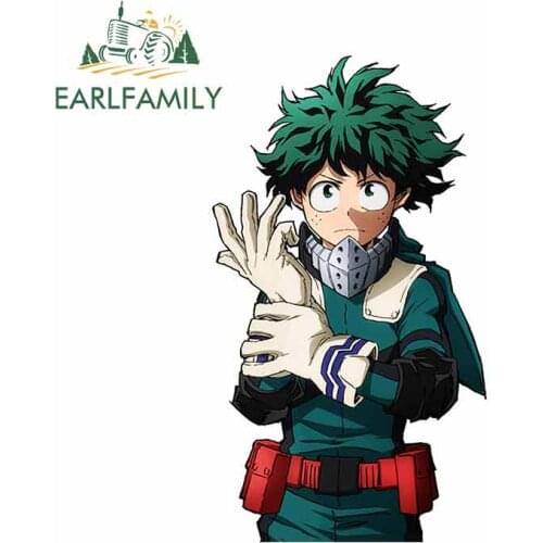 EARLFAMILY 13cm x 7.3cm for My Hero Academi Car Decal DIY Custom Printing Anime Decals Waterproof 3D Truck Bumper Cat Stickers