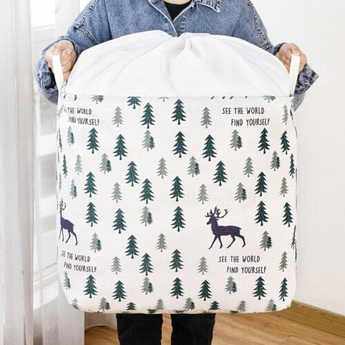 Large Capacity Fabric Storage Basket Moisture-Proof Folding Dirty Clothes Washroom Rope Binding Wardrobe Basket Toys Collection